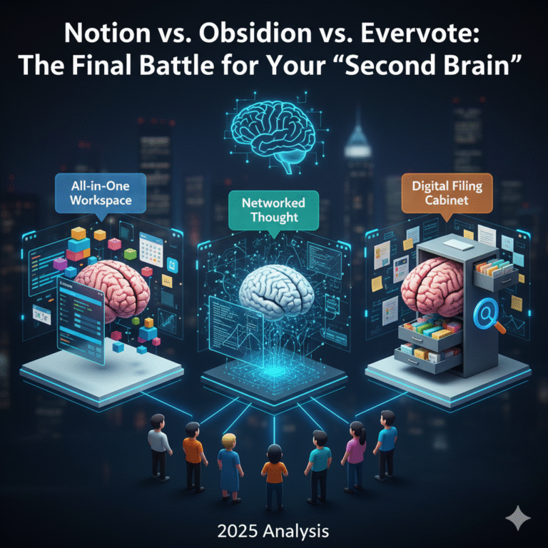 Notion vs. Obsidian vs. Evernote: The Final Battle for Your “Second Brain” (Full 2025 Analysis)